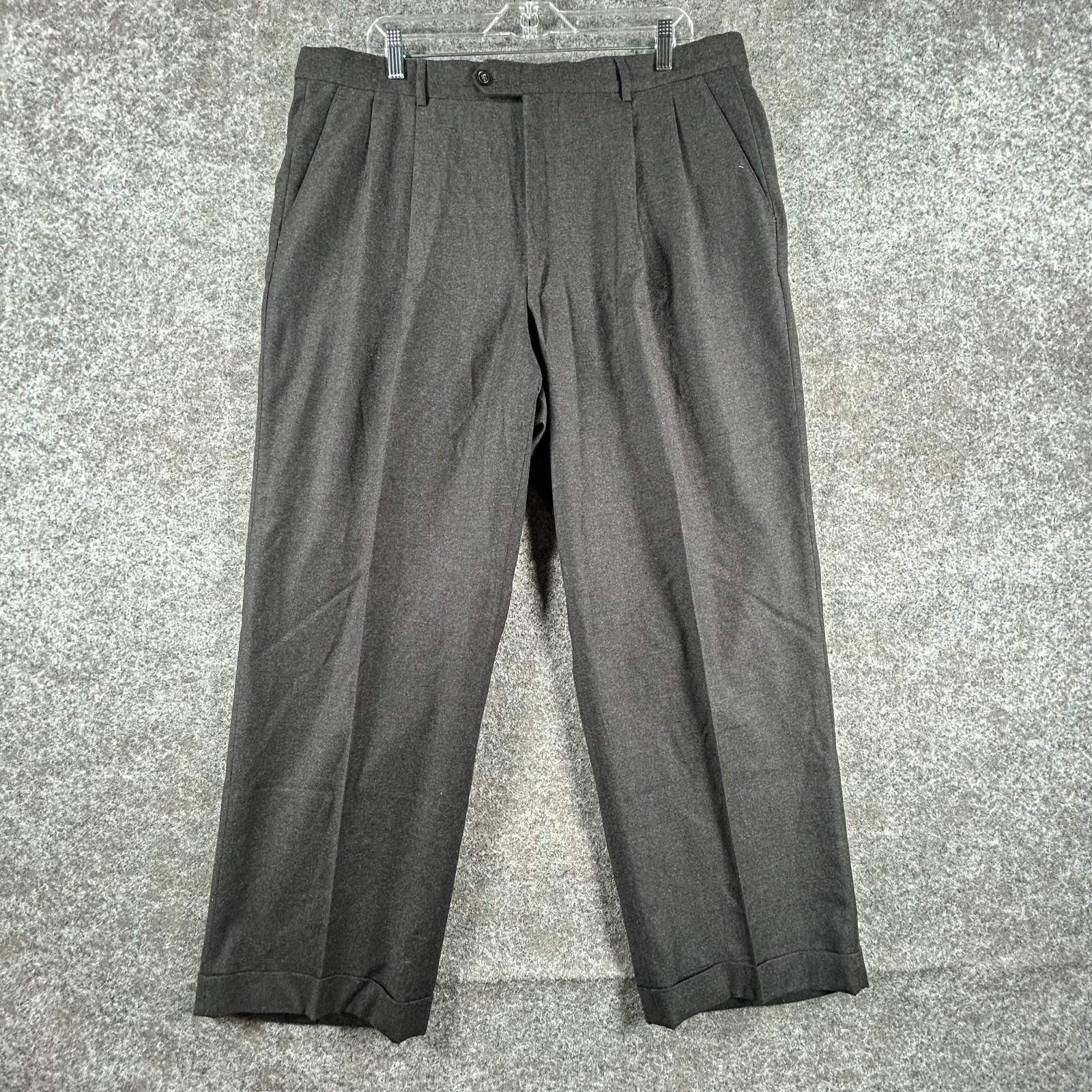 Principe Wool Suit Pants Mens 38 Gray Pleated Preppy Classic Lined High Rise